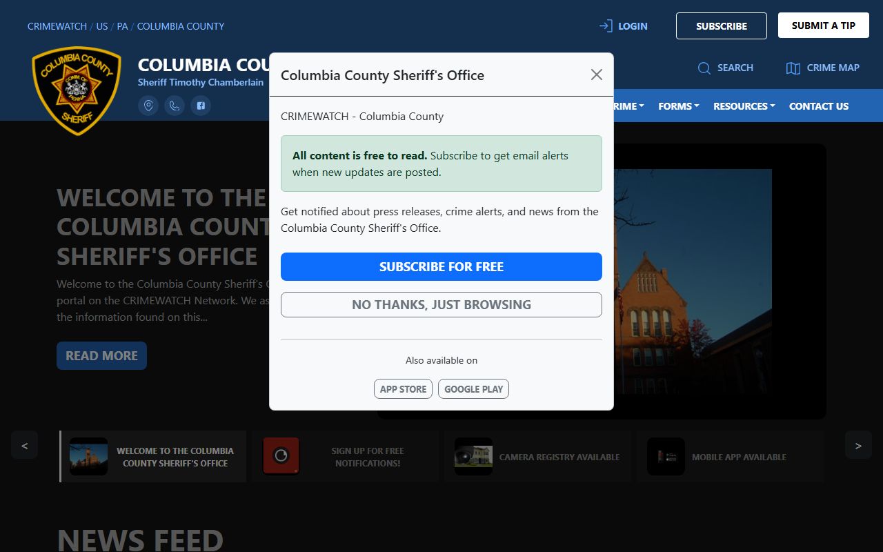 Columbia County jail mugshots CRIMEWATCH sheriff portal